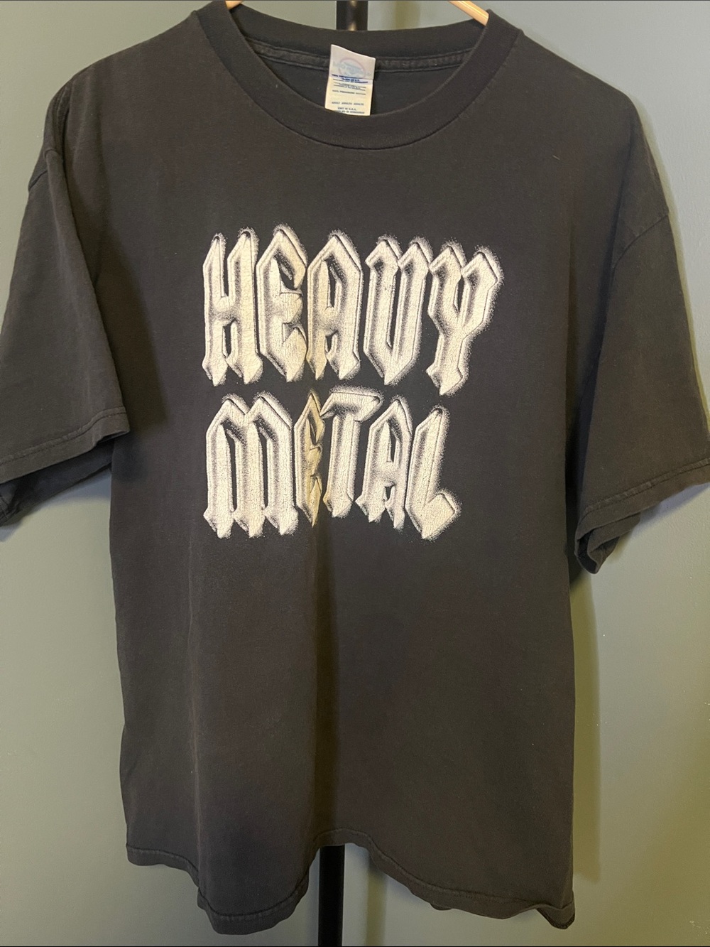 Vintage Delta Pro Weight Black Graphic Tee - Large